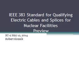 IEEE 383 Standard for Qualifying Electric Cables and Splices for Nuclear Facilities