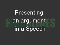 Presenting an argument in a Speech