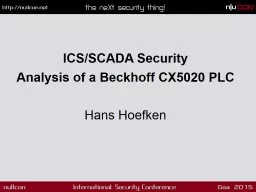 ICS/SCADA Security Analysis of a Beckhoff CX5020 PLC