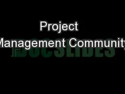 Project  Management Community