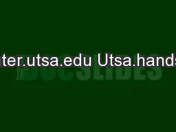 Careercenter.utsa.edu Utsa.handshake.com