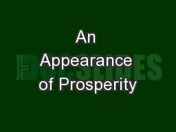 An Appearance of Prosperity