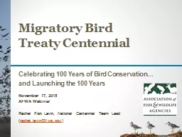 Migratory Bird Treaty Centennial