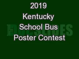 2019 Kentucky School Bus Poster Contest