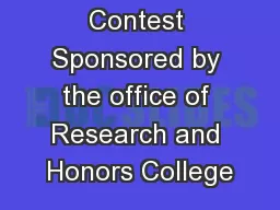 Design Contest Sponsored by the office of Research and Honors College