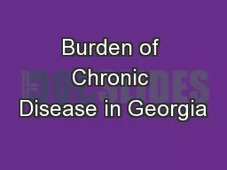 Burden of Chronic Disease in Georgia