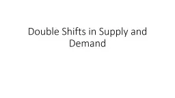 Double Shifts in Supply and Demand