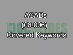 ACADs (08-006)  Covered Keywords