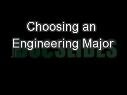 Choosing an Engineering Major