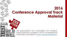 This presentation only summarizes CAT material.