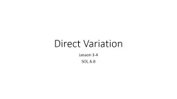 Direct Variation Lesson 3-4