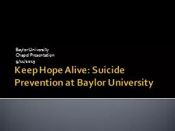 Keep Hope Alive: Suicide Prevention at Baylor University