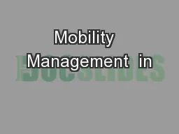 Mobility  Management  in