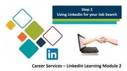 Step 2 Using LinkedIn for your Job Search