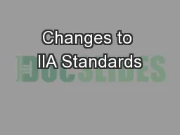 Changes to IIA Standards