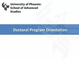 Doctoral Program Orientation