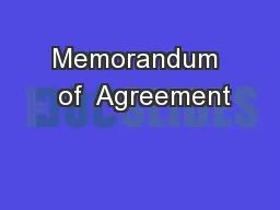 Memorandum  of  Agreement