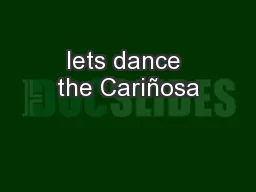 lets dance the Cariñosa