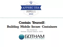 Contain Yourself: Building Mobile Secure Containers