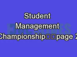 Student Management Championship		page 2