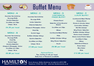 Buffet menu