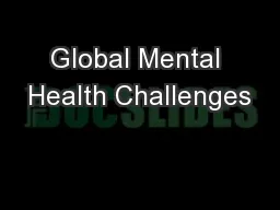 Global Mental Health Challenges