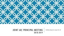 Joint AR/ Principal Meeting