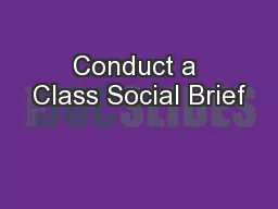 Conduct a Class Social Brief