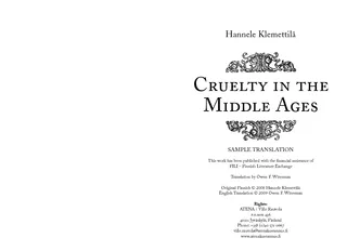 Cruelty in the Middle Ages Hannele Klemettil SAMPLE TR