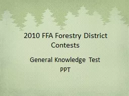 2010 FFA Forestry District Contests