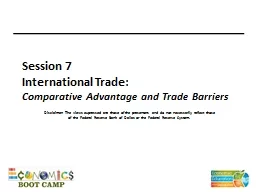 Session 7 International Trade: