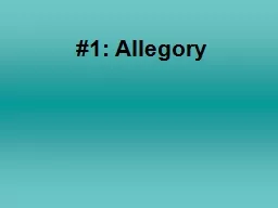 #1: Allegory Allegory Definitions