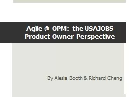 Agile @ OPM: the USAJOBS Product Owner Perspective