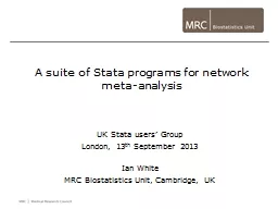 A suite of  Stata  programs for network meta-analysis