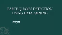 Earthquakes Detection  using Data Mining