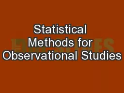 Statistical Methods for Observational Studies
