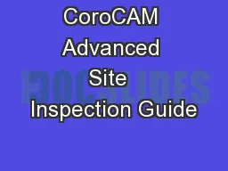 CoroCAM Advanced Site  Inspection Guide