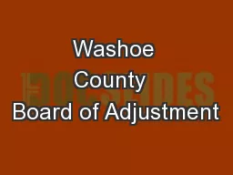 Washoe County  Board of Adjustment
