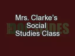 Mrs. Clarke’s Social Studies Class