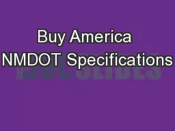 Buy America NMDOT Specifications