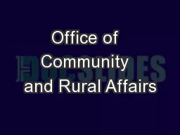 Office of  Community  and Rural Affairs