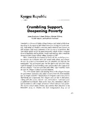 KyrRepublic Crumbling Support Deepening Poverty Janna