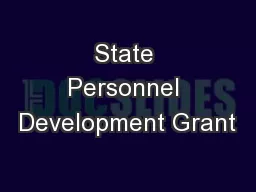 State Personnel Development Grant