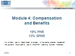 Module 4: Compensation  and Benefits