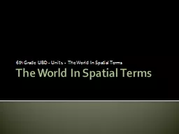 The World In Spatial Terms