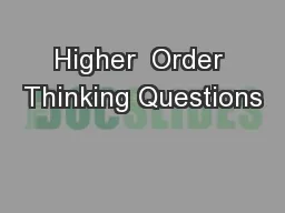 Higher  Order Thinking Questions