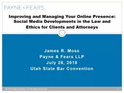James R. Moss Payne & Fears LLP