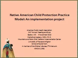 Native American Child Protection Practice Model: An implementation project