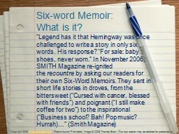 Six-word Memoir: What is it?