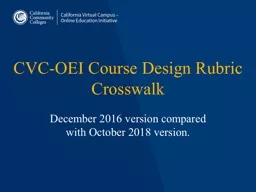 CVC-OEI Course Design Rubric